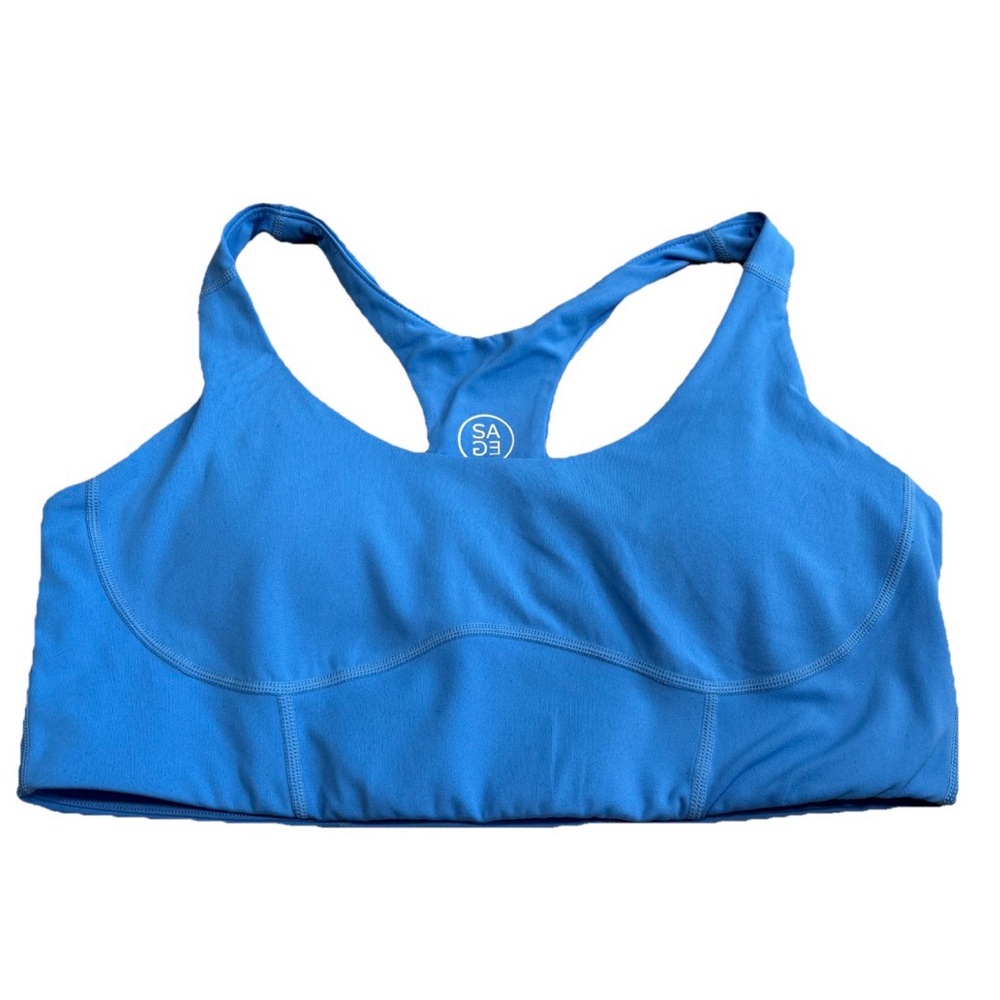 SAGE Collective Women’s Sports Bra Size Large Blue Racerback Padded